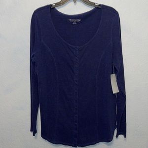Soft Surroundings Navy Long Sleeve Top